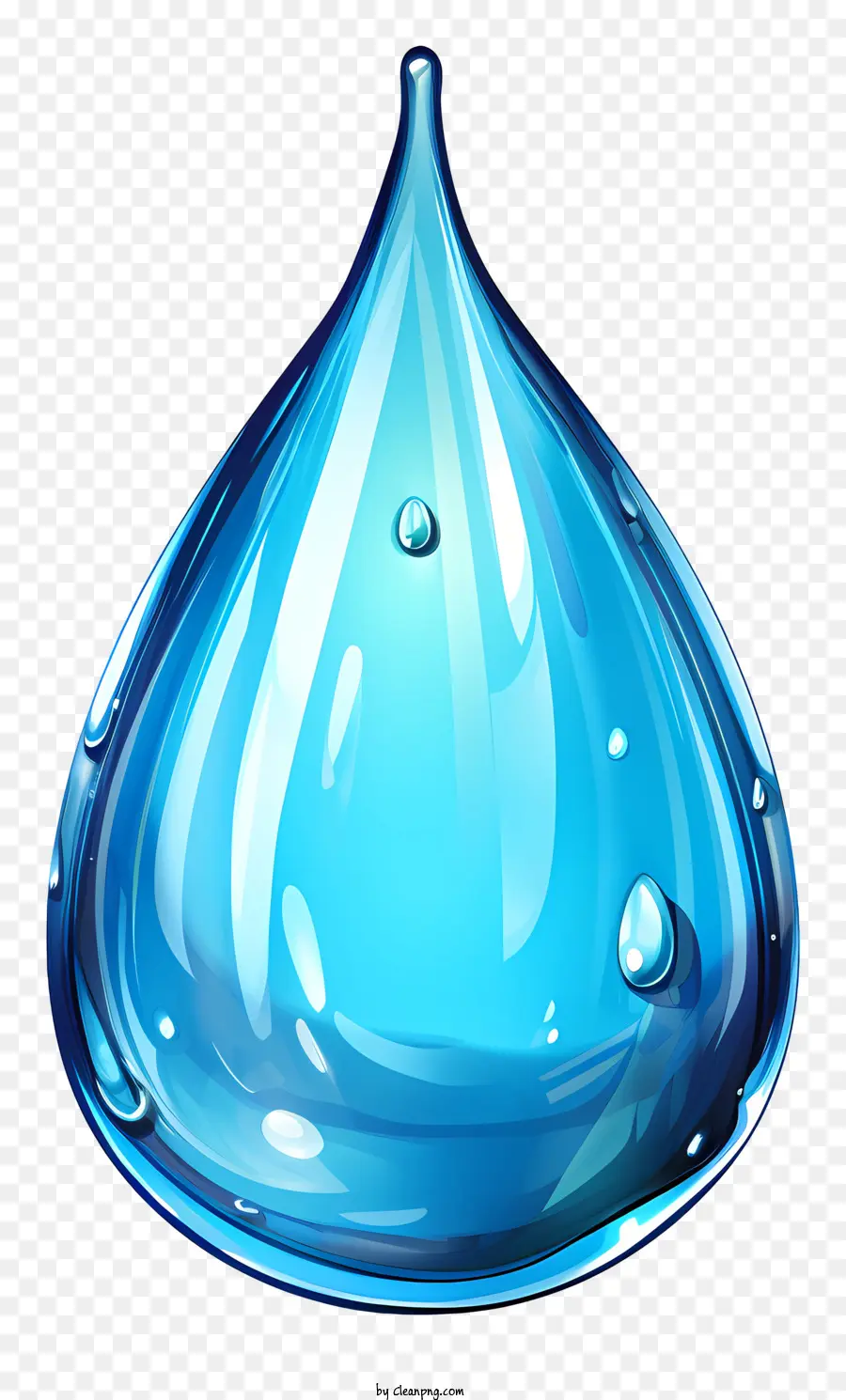 Ручная капля воды，синяя стеклянная капля воды PNG