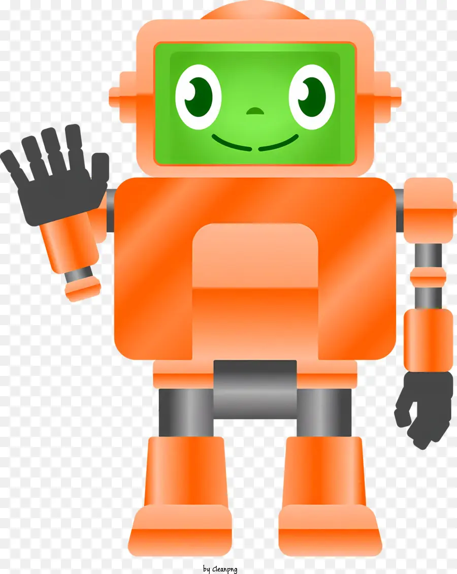 Оранжевый робот，Улыбающийся робот PNG