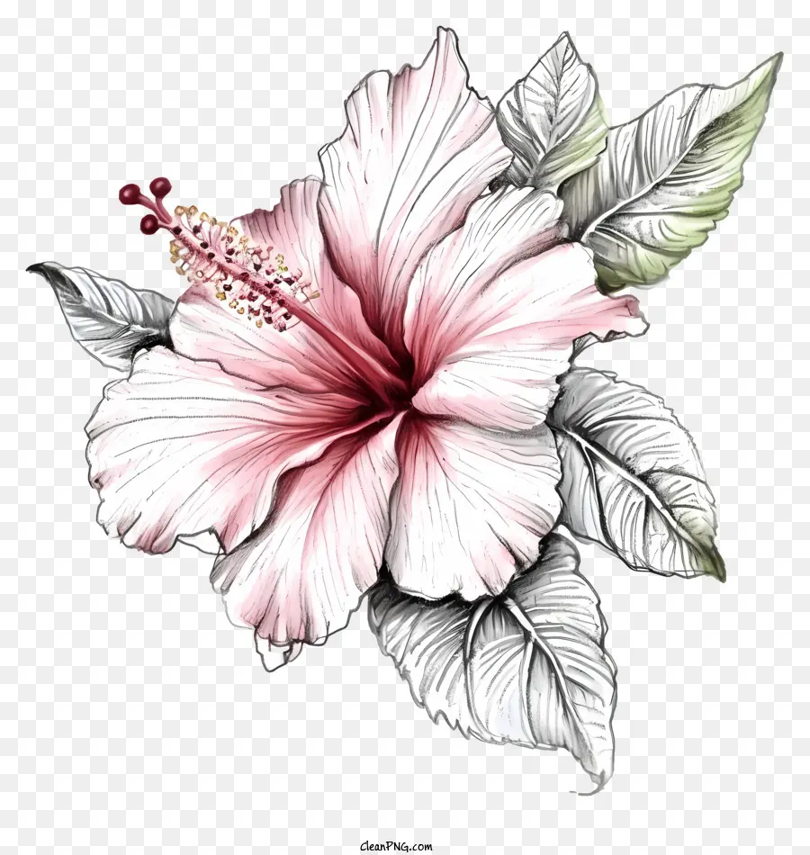Ручная роза Шарон，Розовый цветок гибискуса PNG