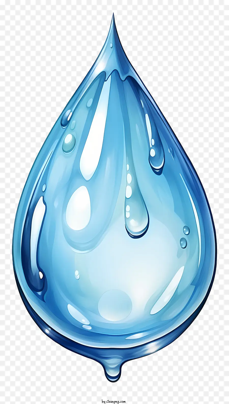 Акварельная капля воды，синяя капля воды PNG