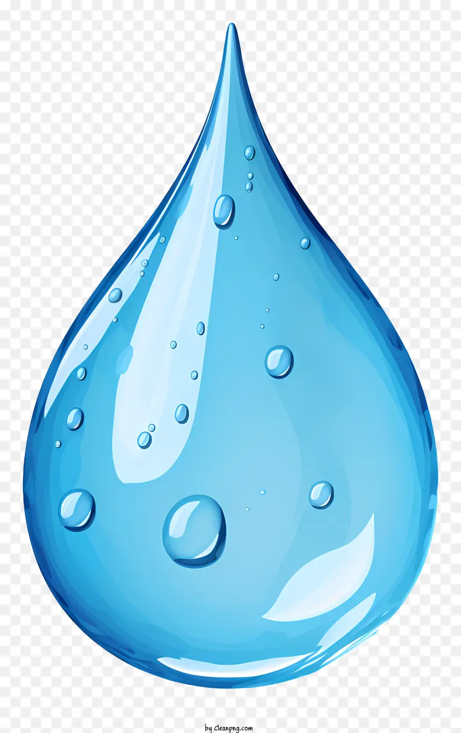 Реалистичная капля воды，синяя капля воды PNG