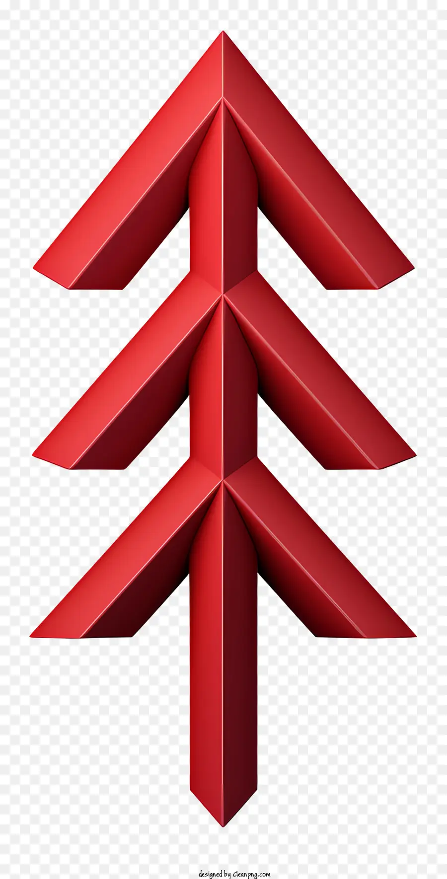 Плоская красная стрелка，Красный треугольник елка PNG