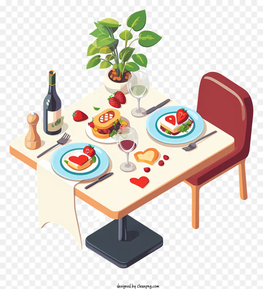 Романтический ужин，обеденный стол PNG