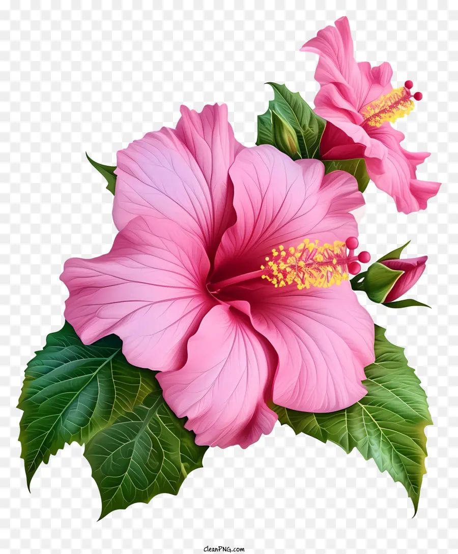 Psd 3d Rose Of Sharon，Розовый гибикус PNG