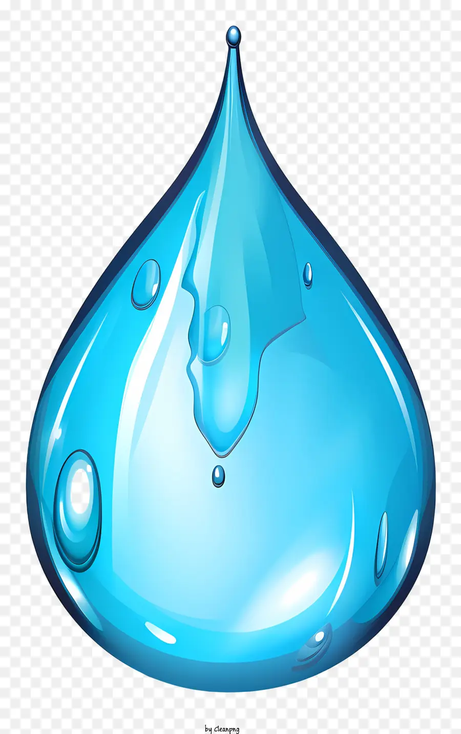 Ручная натянутая капля воды，Синяя вода капля PNG