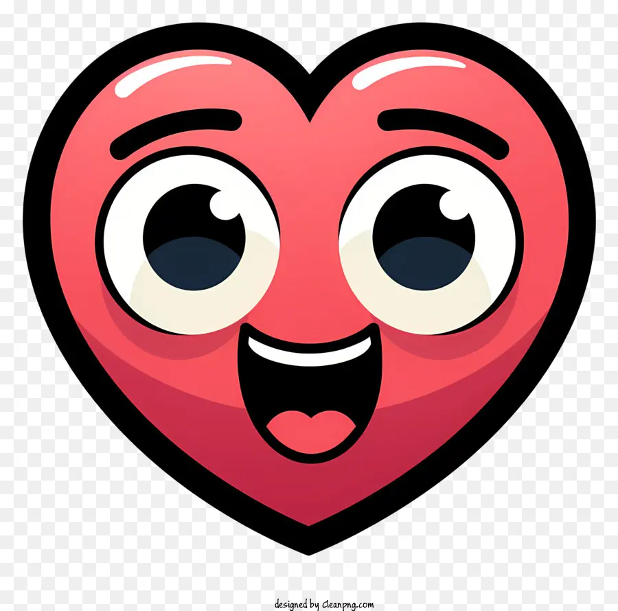 Ручная натянута эмодзи с сердцами глазами，мультфильм сердце PNG