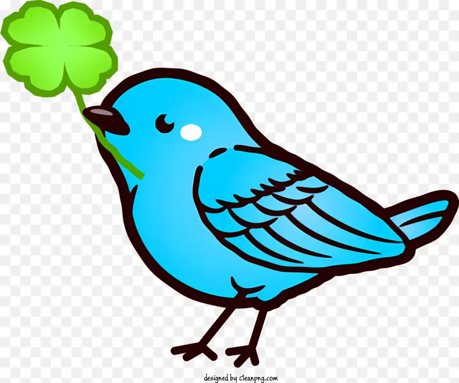 Синяя птица，зеленый лист PNG