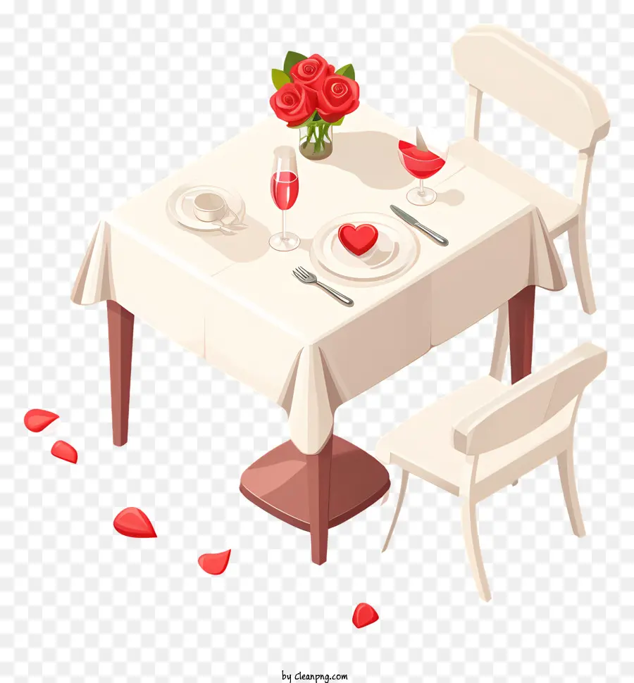 Романтический ужин，обеденный стол PNG