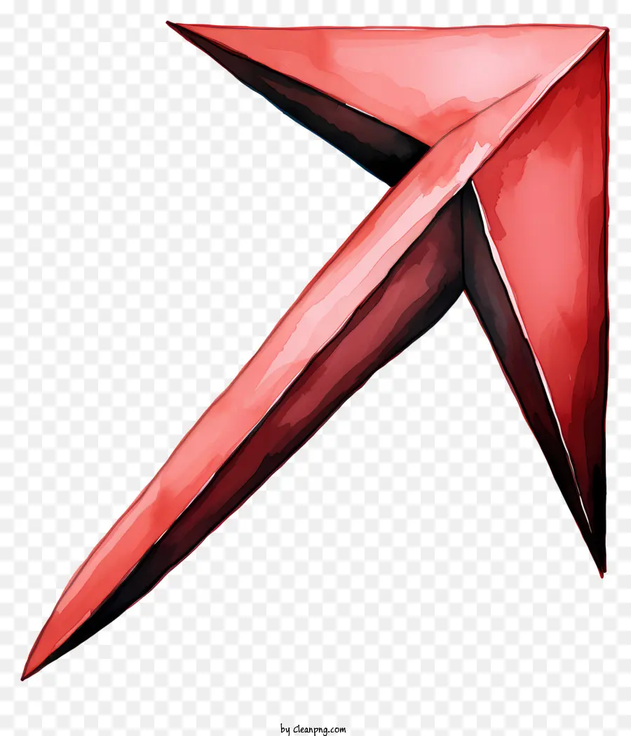 Акварельная красная стрелка，Красный Треугольник PNG