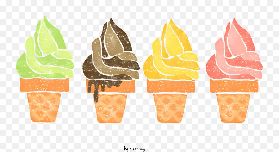2024 Годовой календарь，Ice Cream Cones PNG
