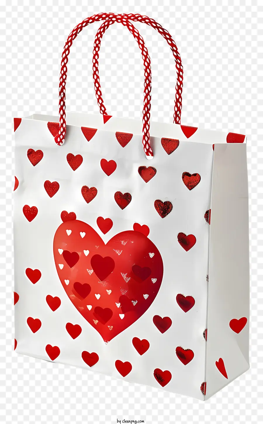 Сумка подарочного пакета Валентина，Белая сумка для покупок PNG