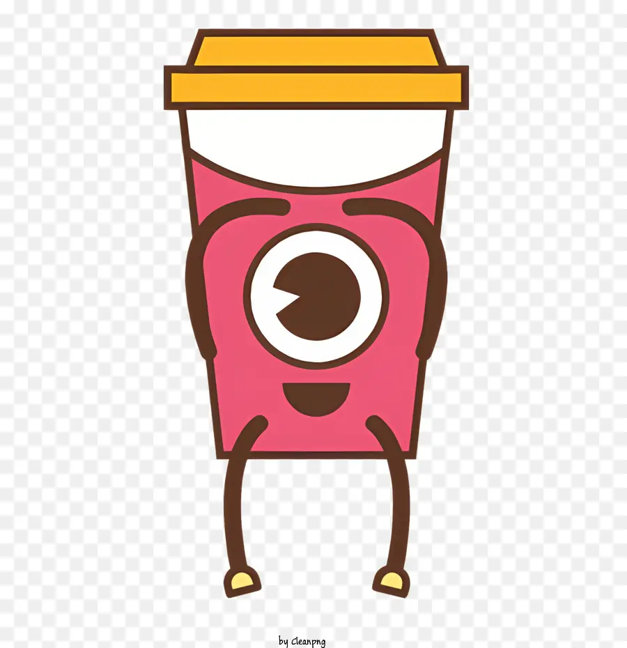Cartoon Coffee иллюстрация，улыбка лица кофейной чашки PNG