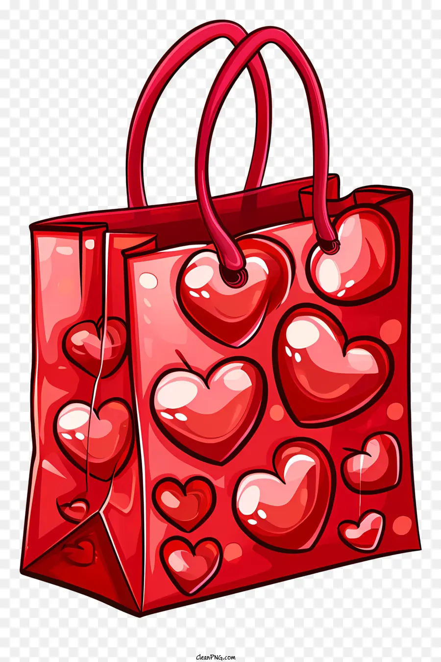 Сумка подарочного пакета Валентина，красная хозяйственная сумка PNG