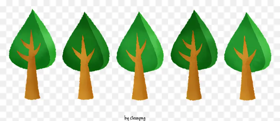 зеленые деревья，выстроили деревья PNG