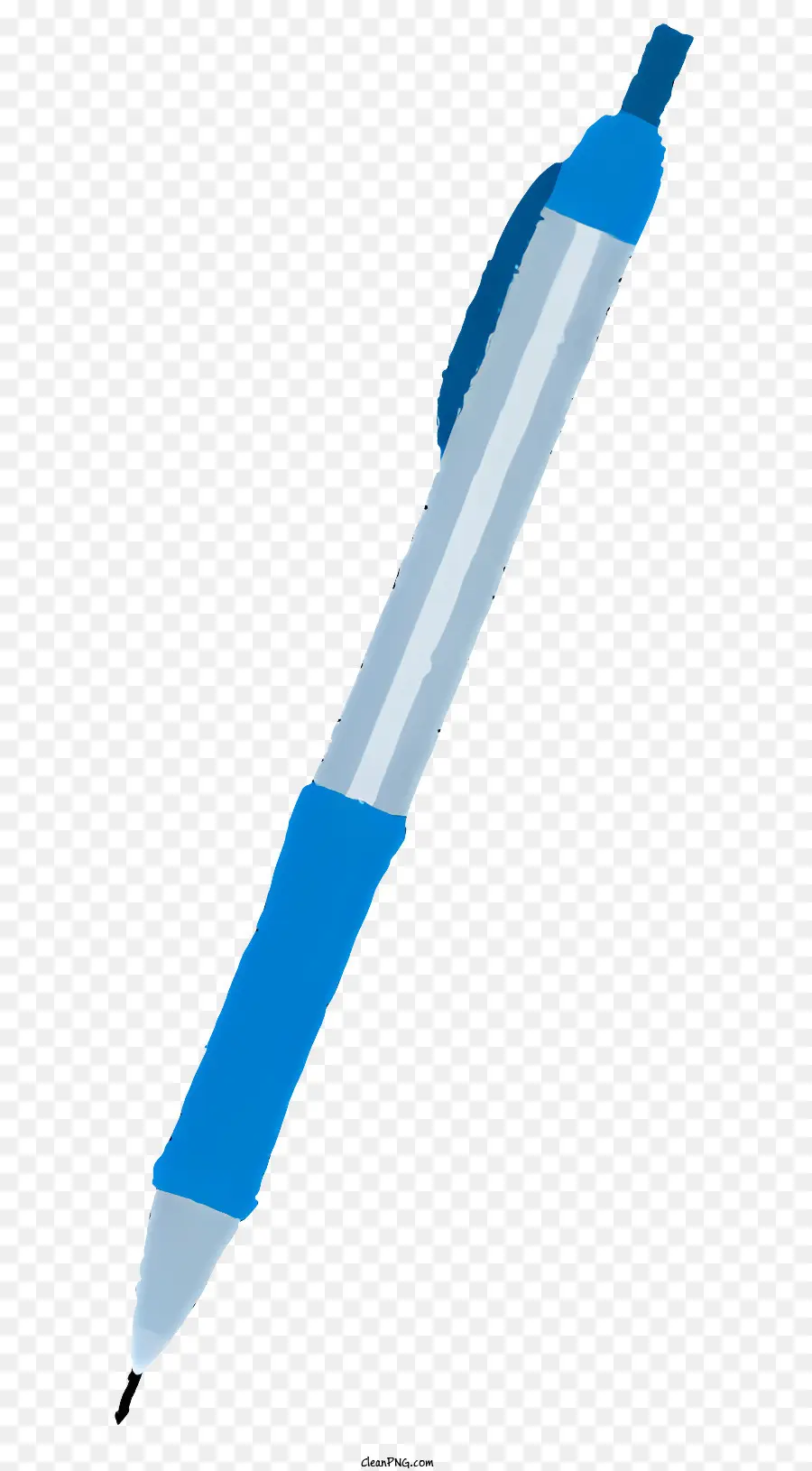 синей ручкой，White Background PNG