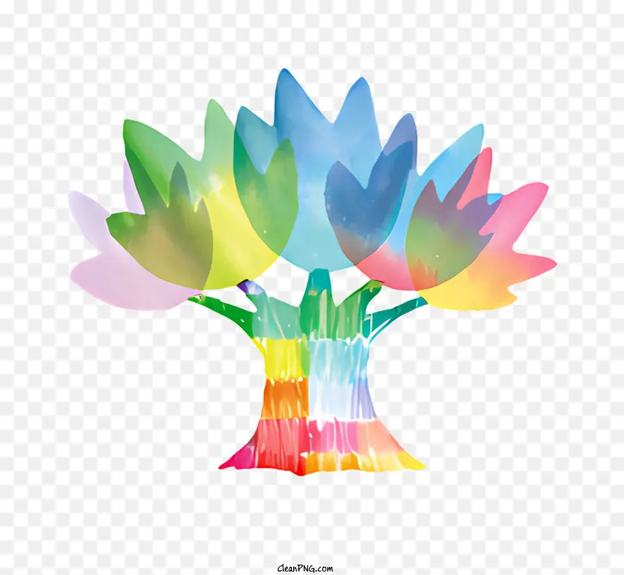 Радуга дерево，Символ жизни PNG