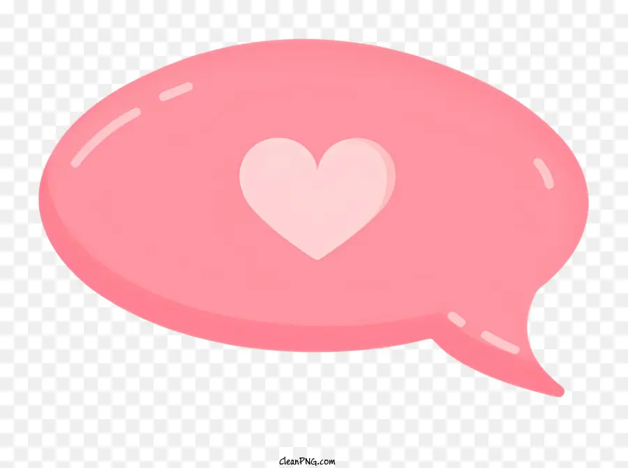 разговор сердца，Розовый речевой пузырь PNG