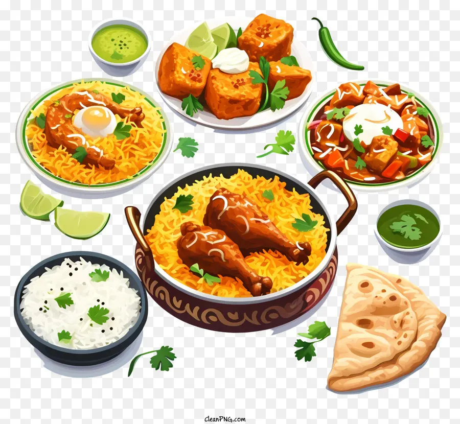 Реалистичная индийская кухня，блюда индийской кухни PNG