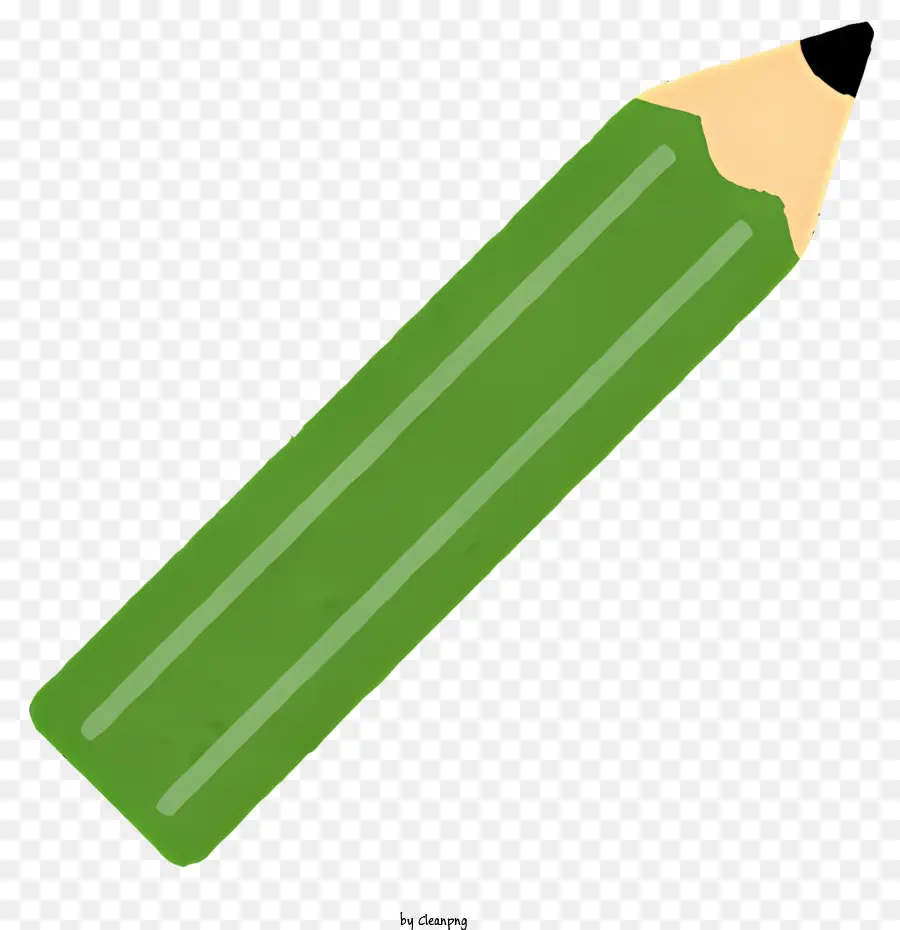 зеленый карандаш，черный фон PNG