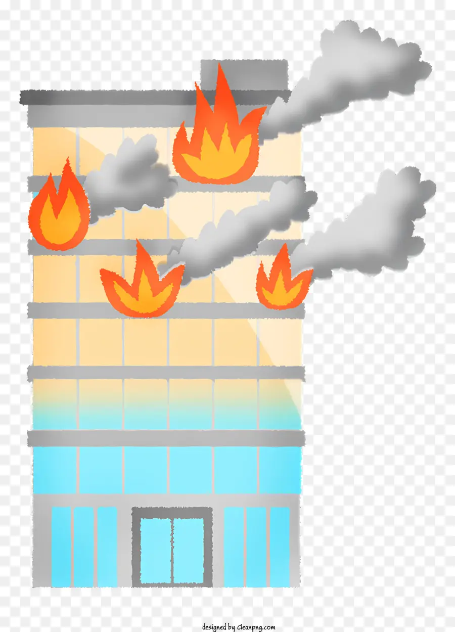 здание на огне，Пожарные Машины PNG