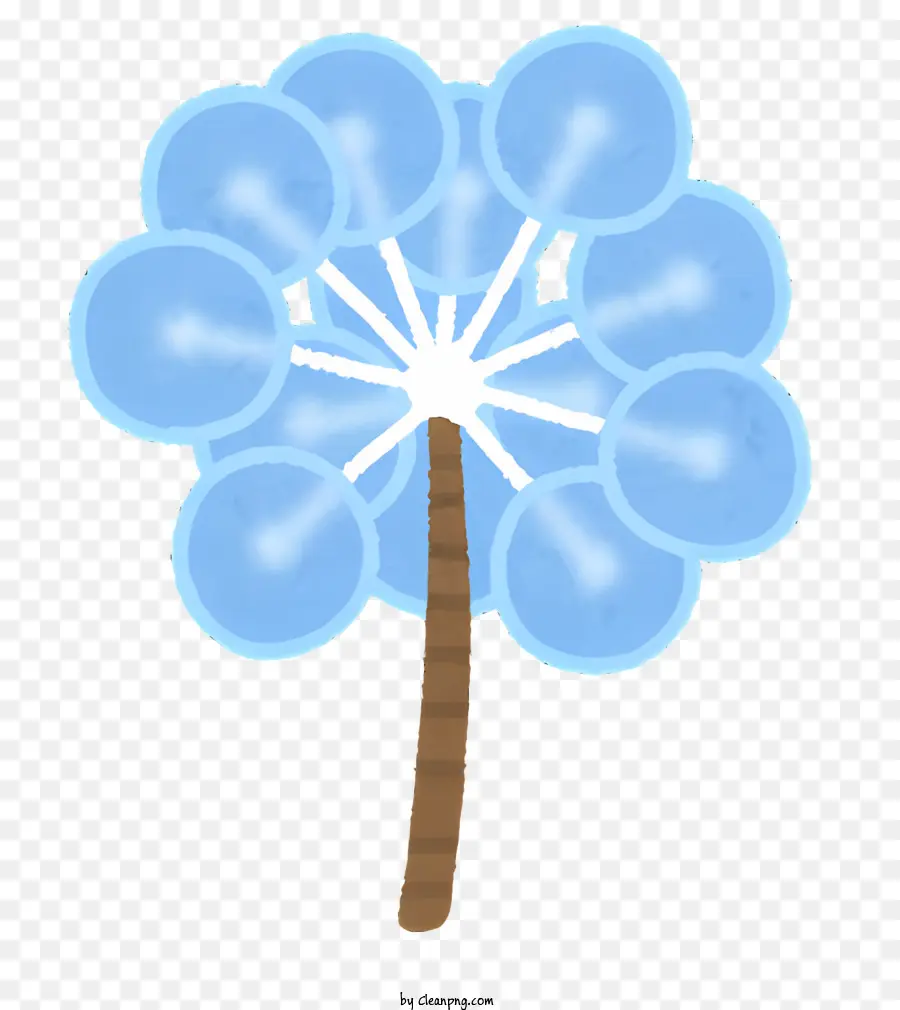 синий дерево，Большой синий цветок PNG