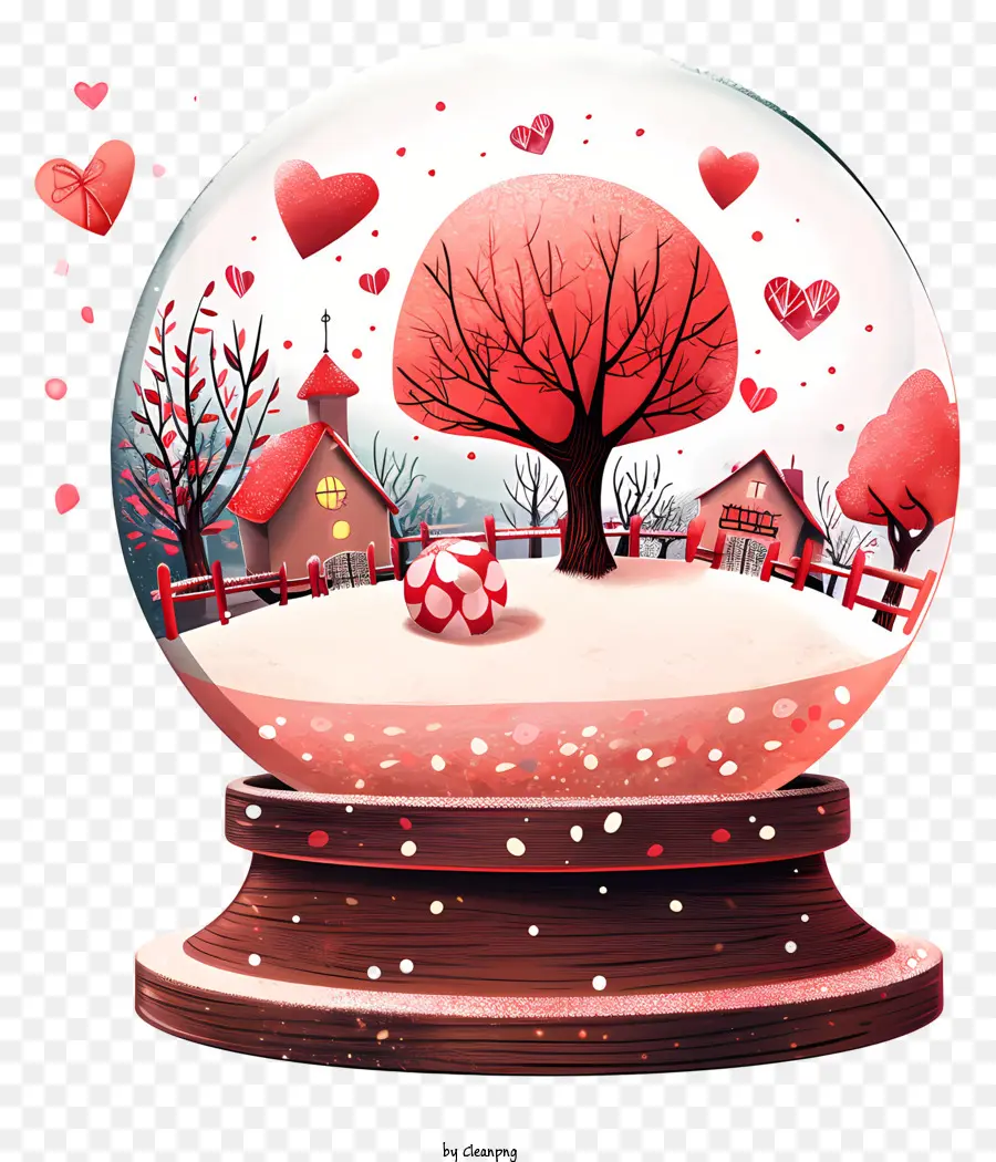 Валентин снежного глиса，снежный шар PNG