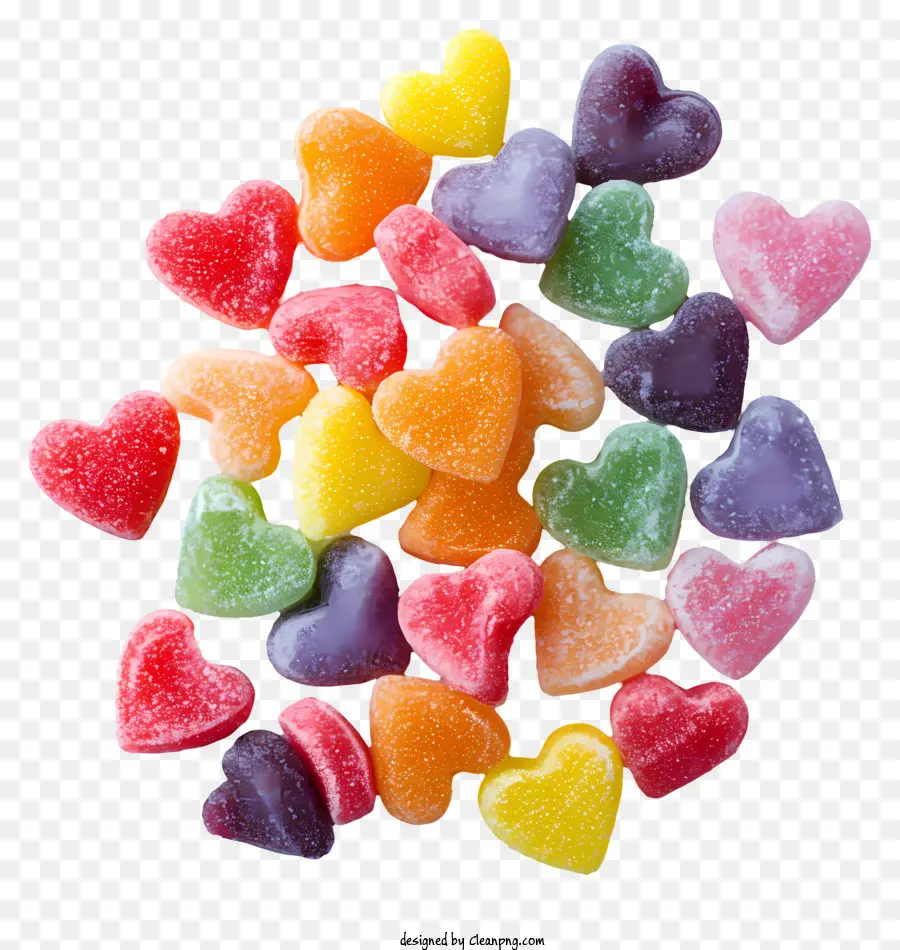 конфеты сердца，красочные сердца PNG