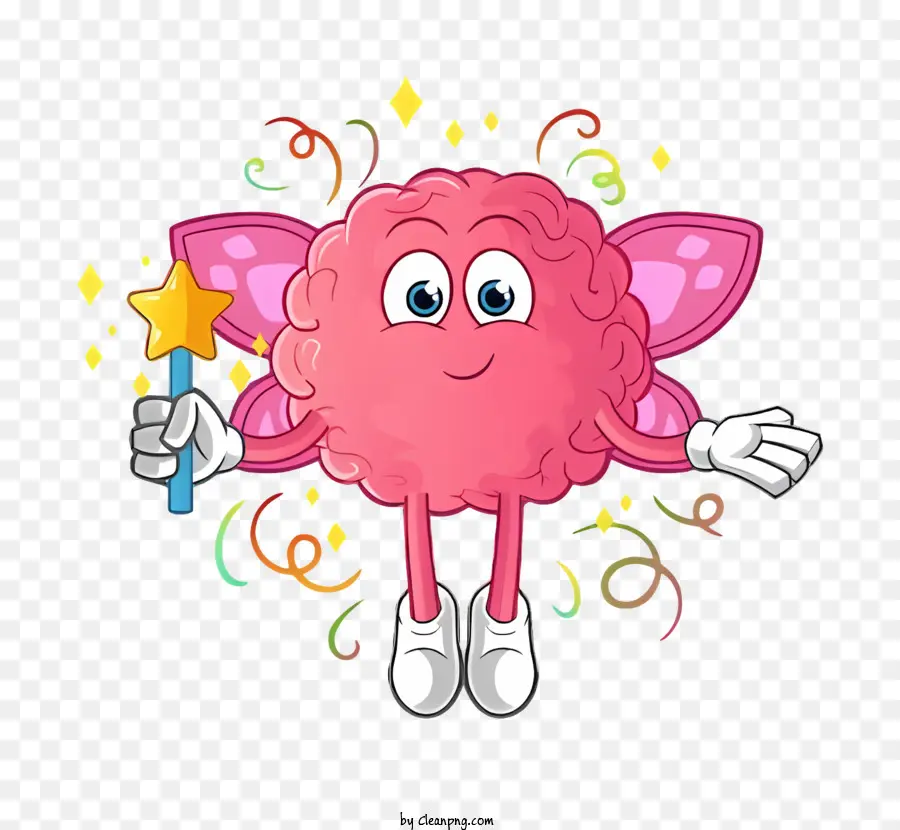 мультфильм мозг，розовый фея PNG