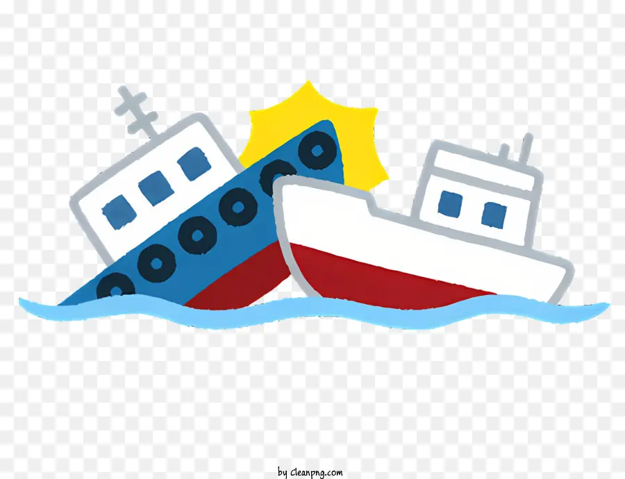 лодки，столкновение PNG