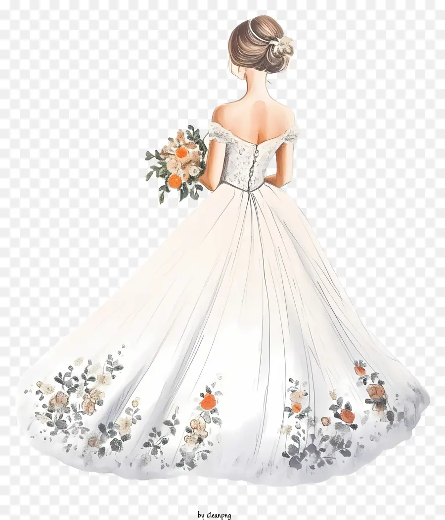 акварельное платье невесты，невеста PNG