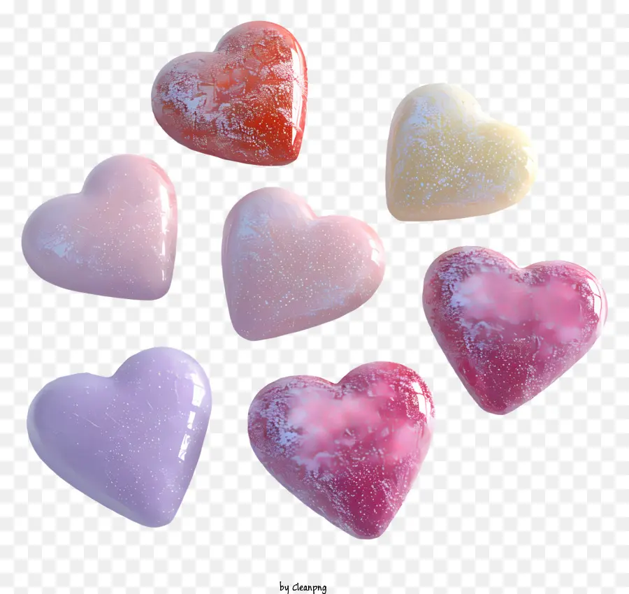 конфеты сердца，Сердце в форме гальки PNG
