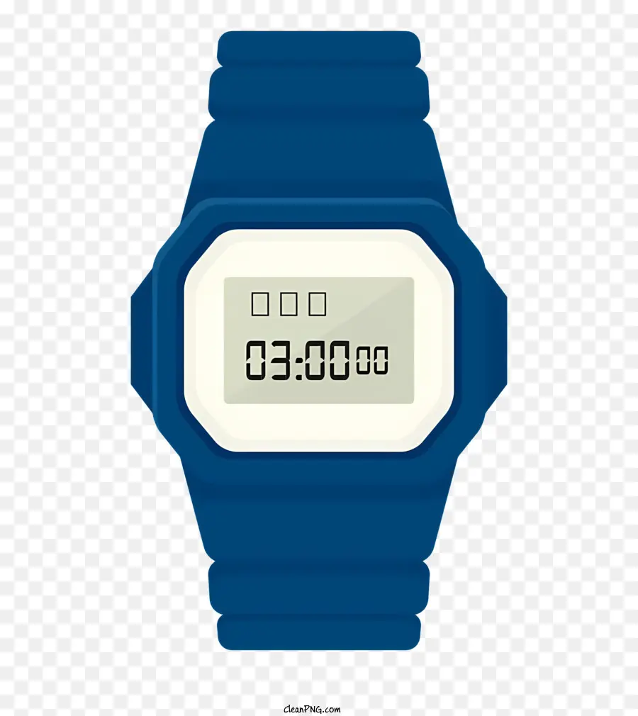 синие часы，цифровой дисплей PNG