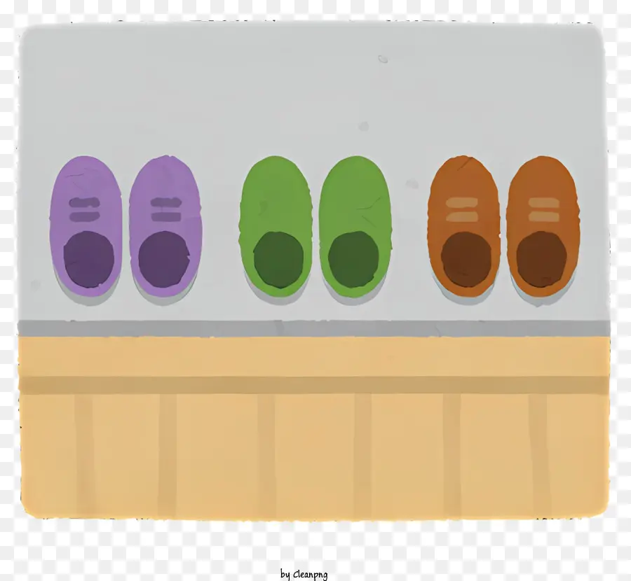 красочные обувь，обувь на деревянной поверхности PNG