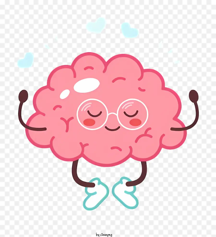 мультфильм мозг，мозг с очками PNG