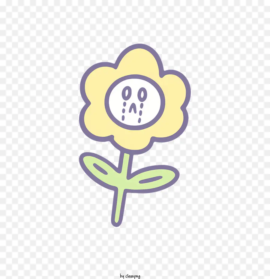 желтый цветок，Цветок с грустным выражением PNG