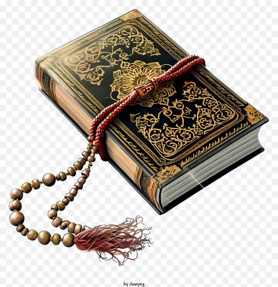 Коран книга и молитва бусин，Кожаная книга PNG