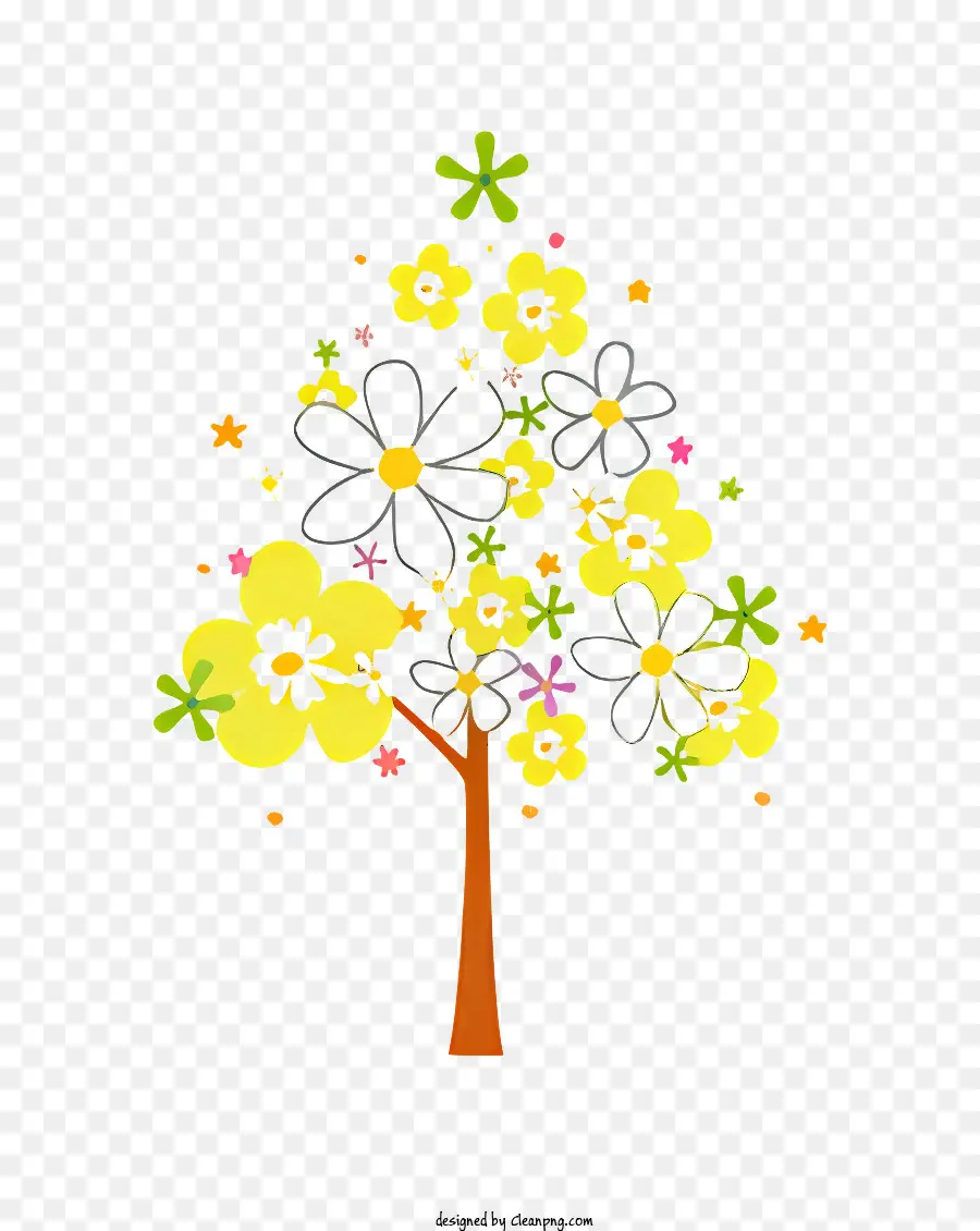 цветок，Дерево с цветами PNG