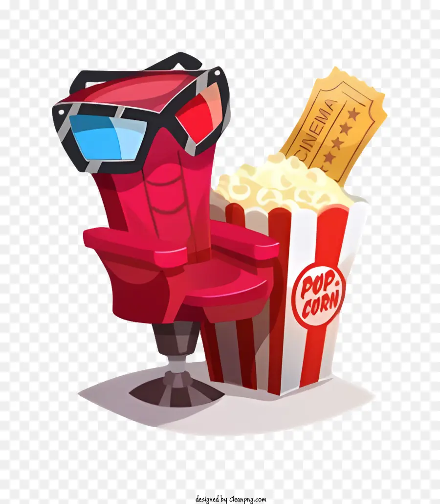 логотипом фильма，Красное пластиковое кресло PNG