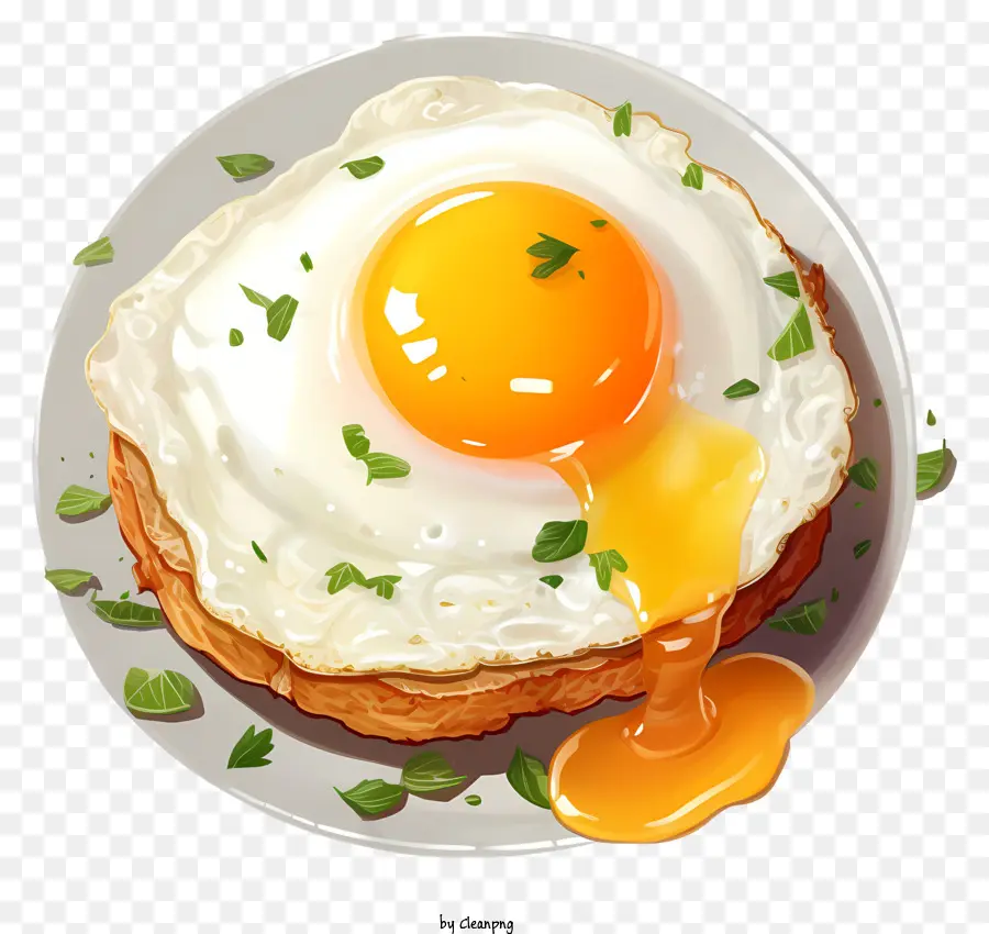 Яйцо с браконьерным стилем реалистичного стиля，Французский тост PNG