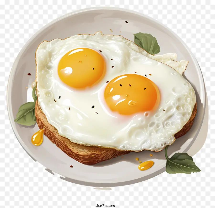 Яйцо с браконьерным яйцом，тост PNG