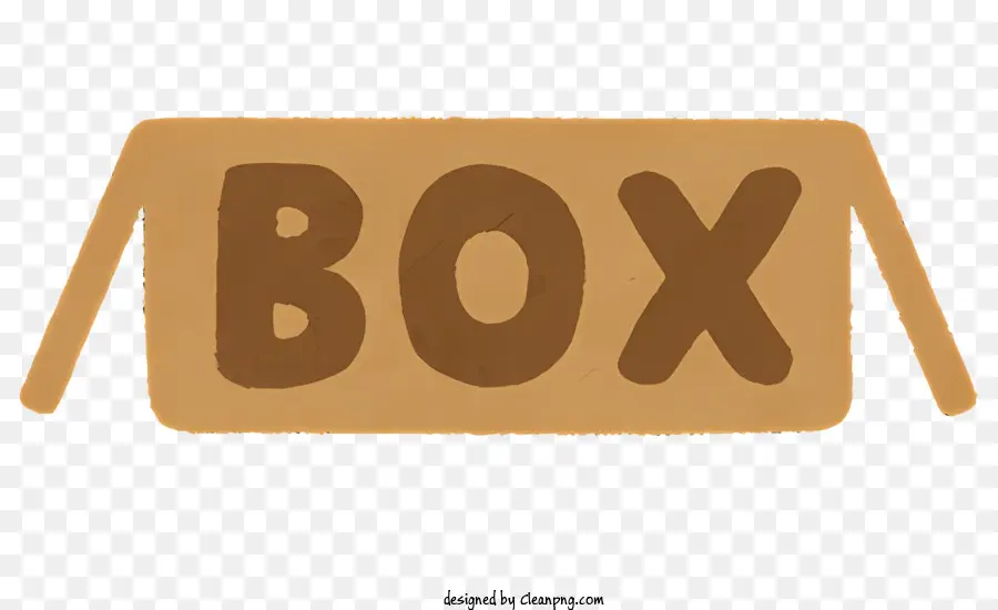 коричневая картонная коробка，коробка с черными буквами PNG