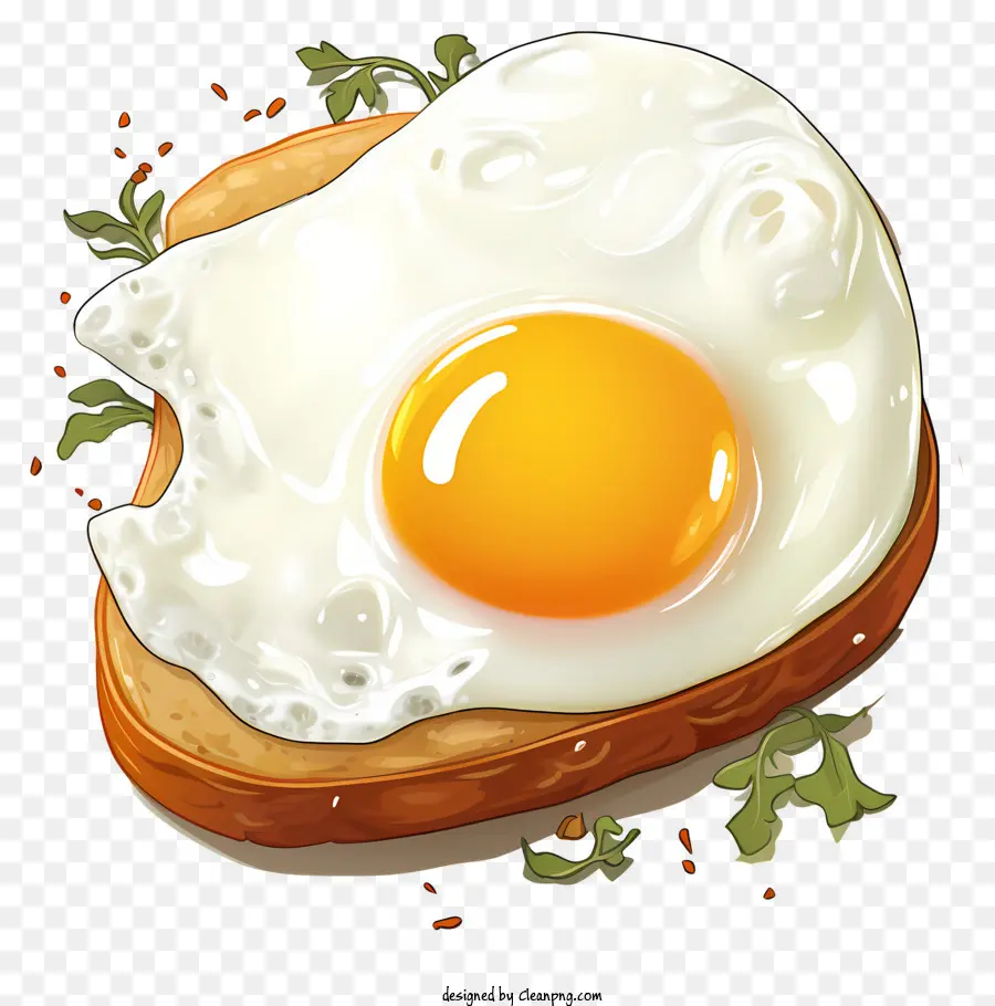 Яйцо с браконьерным яйцом，тост PNG