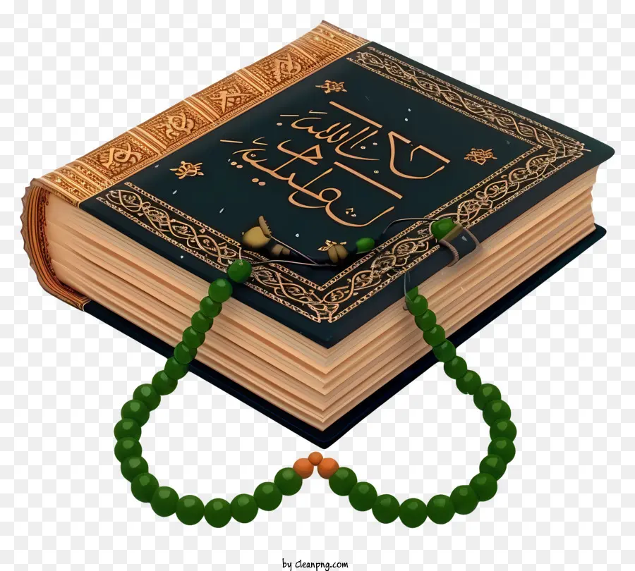 Реалистичная 3d Святая Книга Корана и молитвы бусин，Ожерелье Из Бисера PNG