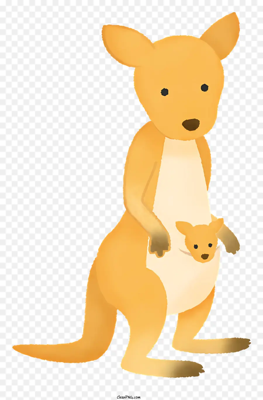 Мультфильм кенгуру，Кенгуру с ребенком PNG