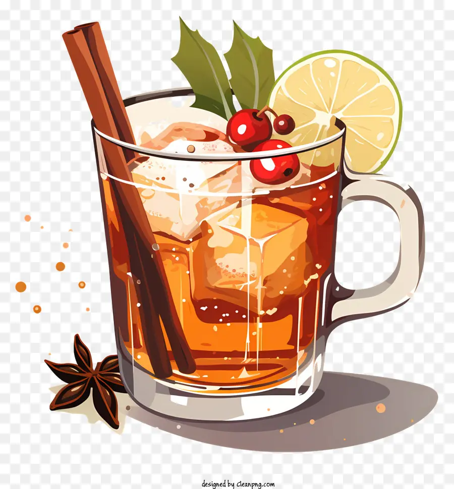 Ручная рождественская коктейль，горячий чай PNG
