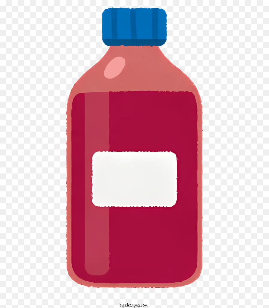 Красная пластиковая бутылка，белая этикетка PNG