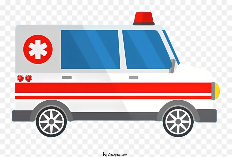 Мультипликационная машина скорой помощи，Белая и красная скорая помощь PNG