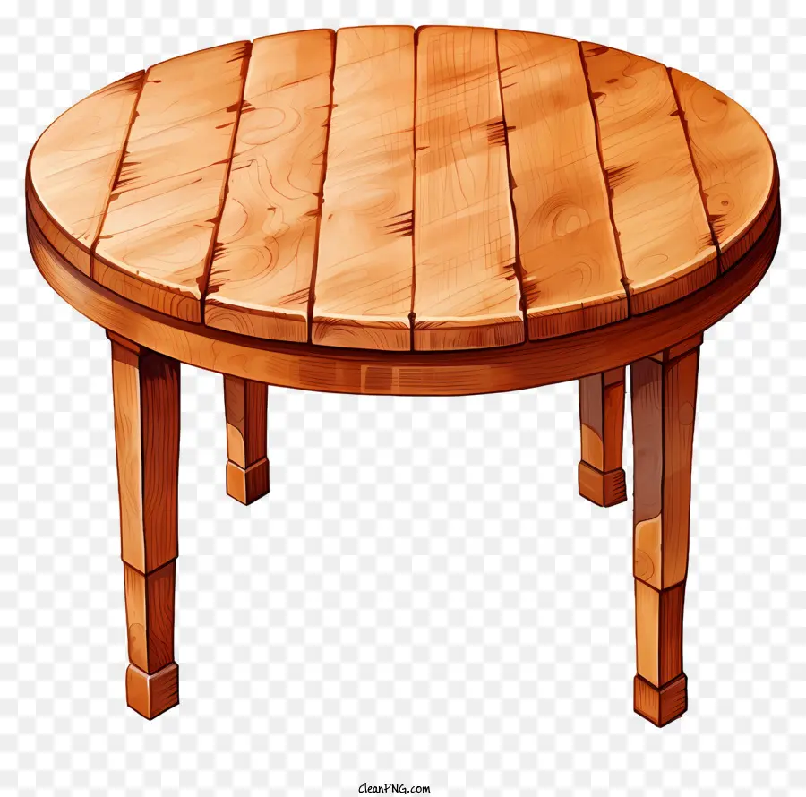 акварельный деревянный круглый стол，Wooden Table PNG