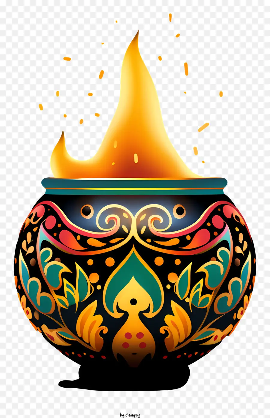разноцветные краски Diwali Lamp，Фонарь PNG
