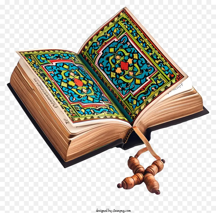 Священная книга Корана и молиться бусинками，Коран Дизайн PNG